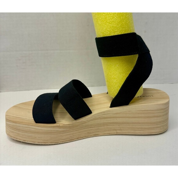 Lucky Brand Women's Samella Strappy Platform Wedge Sandal Black Size 11M NEW - Picture 5 of 8